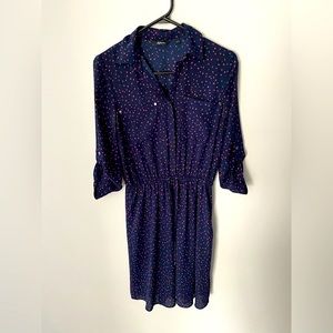 Reitmans navy blue patterned dress